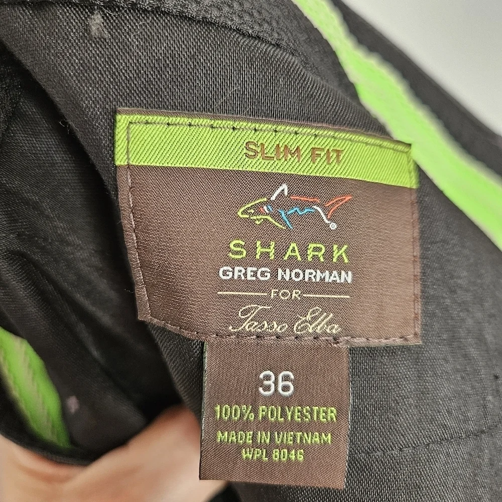 Greg Norman Shark Mens Gray Golf Shorts Flat Front Slim Fit Size 36 NWT